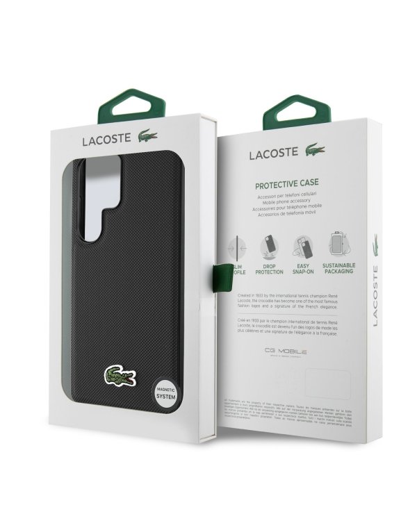 Lacoste Iconic Petit Pique Woven Logo MagSafe Case Чехол для Samsung Galaxy S25 Ultra