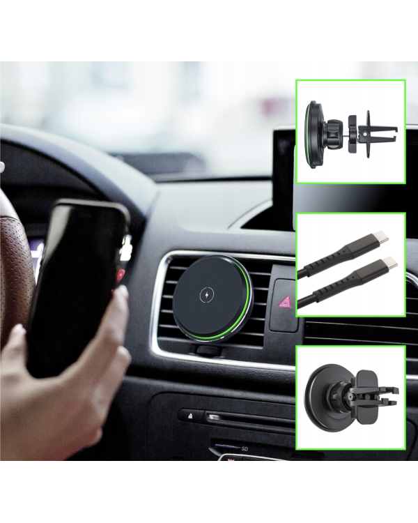 Qualo QMUS-KO-LD-01 Car MagSafe Беспроводной зарядное устройство с держателем