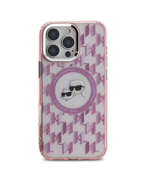 Karl Lagerfeld Hard IML Monogram Karl&Choupette Head MagSafe Case Чехол для Apple iPhone 16 Pro Max