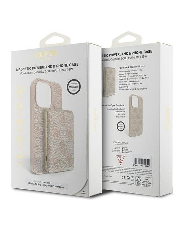 Guess GUBPM5P14L4GEMGP Чехол + Повер Банк для Apple iPhone 14 Pro