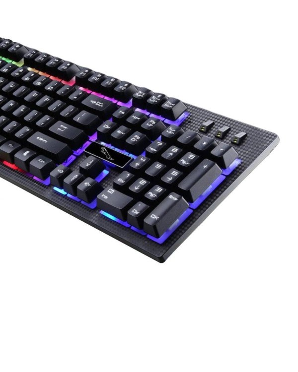 RoGer G20 Игровая клавиатура с проводом и LED подстветкой / USB / Черная (ENG)