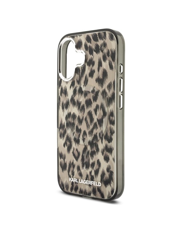 Karl Lagerfeld IML Leopard MagSafe Case Защитный чехол для iPhone 17 / коричневый