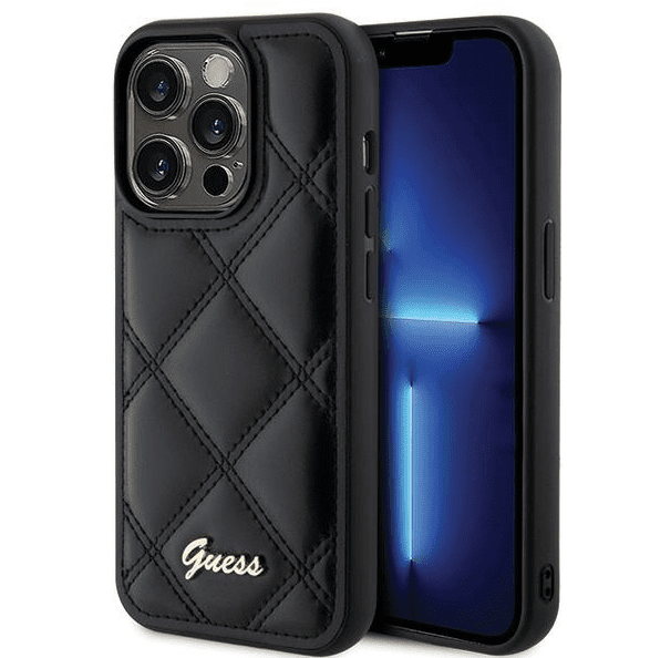 Guess Quilted Metal Logo Case Защитный Чехол для Apple iPhone 15 Pro
