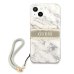 Guess GUHCP13MKMABGR Marble Strap Back Case Чехол для Apple iPhone 13 Серый