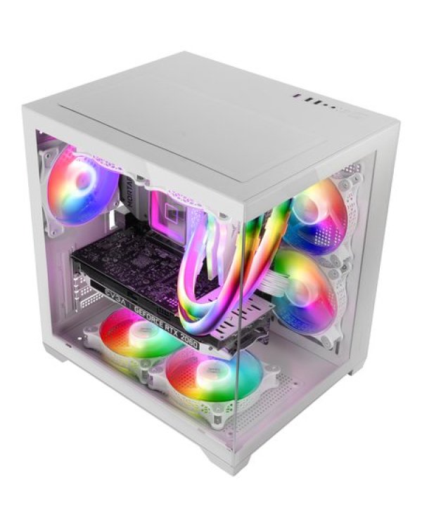 Mars Gaming MCVIEW2W Компьютерный корпус mATX / белый