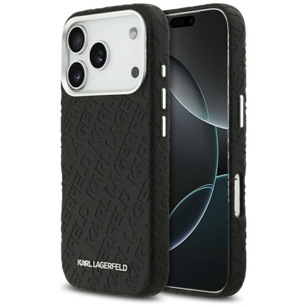 Karl Lagerfeld Grained PU Repeated Logo MagSafe Case Чехол для Apple iPhone 17 Pro