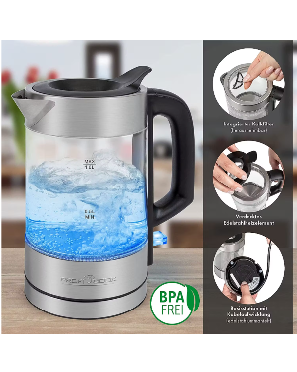 ProfiCook PC-WKS 1229 G Электрический чайник 1L 1600W