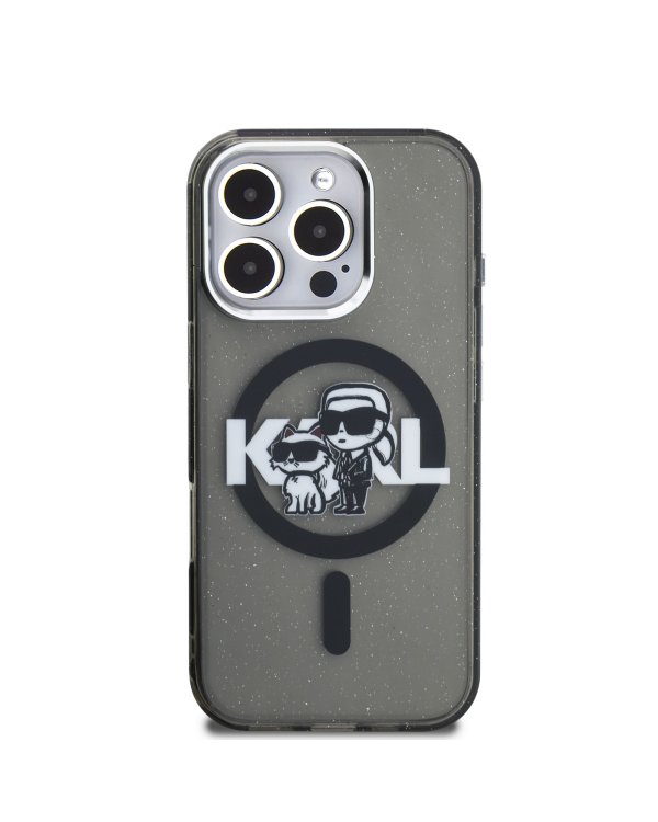 Karl Lagerfeld IML Glitter Karl and Choupette Sketch MagSafe Case Чехол для Apple iPhone 16 Pro