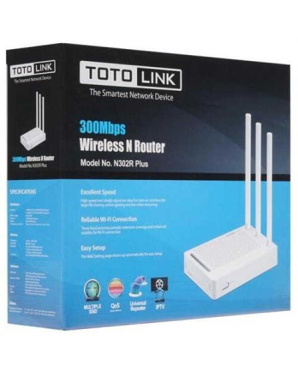 Totolink N302R+ Wi-Fi Router 2.4GHz 300Mbit/s