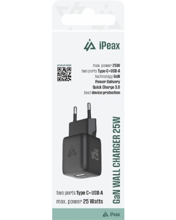 iPeax GaN USB / USB-C Зарядное устройство 25W