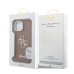 Guess PU Grained 4G Logo Stand Camera Frame Case Защитный чехол для iPhone 15 / коричневый