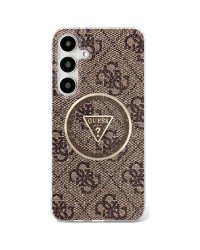 Guess 4G Glitter Triangle Buttons MagSafe Чехол для Samsung Galaxy S25