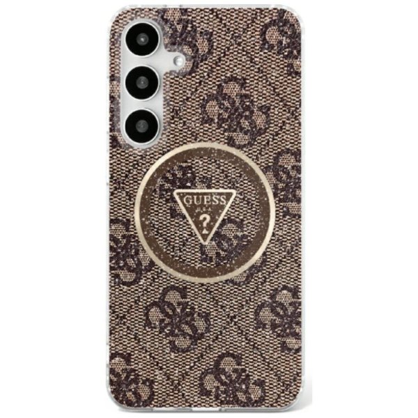 Guess 4G Glitter Triangle Buttons MagSafe Чехол для Samsung Galaxy S25