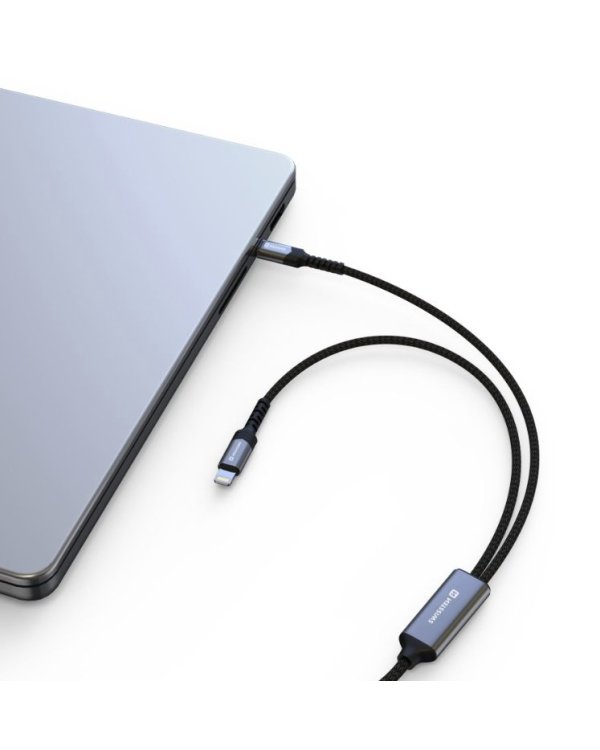 Swissten Textile 2in1 USB-C / Lighting Кабель 100W 1.5m