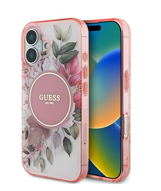 Guess IML Flower & Tonal Circle MagSafe Защитный Чехол для Apple iPhone 16 Plus