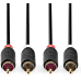 Nedis Audio провод 2x RCA -> 2x RCA 2m Черный