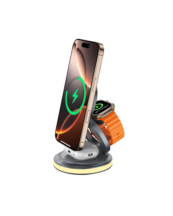 Quik QW-700 Вращающееся 3in1 Беспроводное зарядное устройство 15W