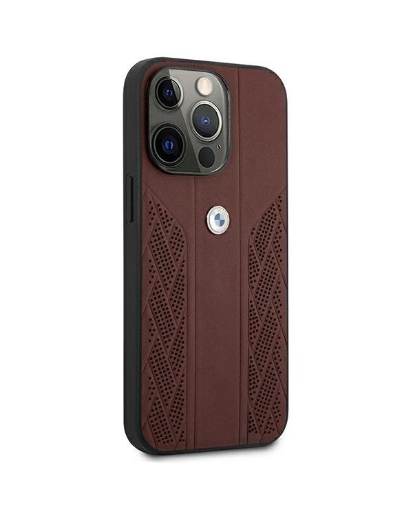 BMW BMHCP13XRSPPR Back Case Кожанный Чехол для телефона Apple iPhone 13 Pro Max