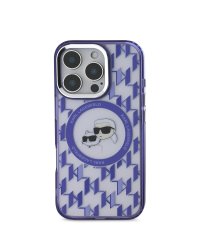 Karl Lagerfeld IML Monogram K&CH Heads MagSafe Case Защитный чехол для iPhone 16 Pro Max / фиолетовый