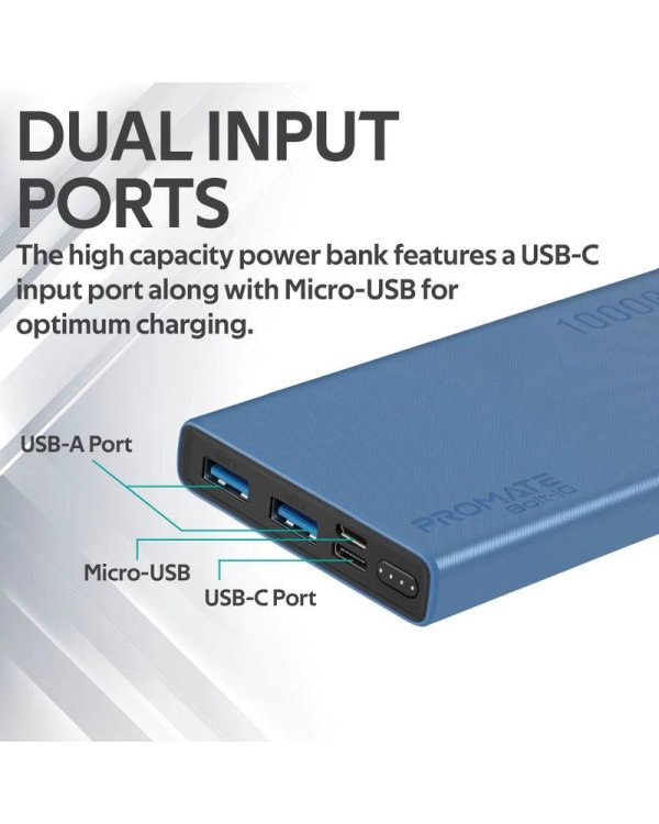 Promate Bolt-10 Переносная зарядная батарея 10W / 2.A / 10 000 mAh