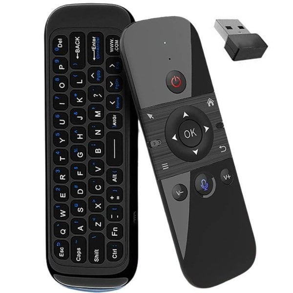 RoGer M8 Universal Remote control Универсальный пульт дистанционного управления с беспроводной клавиатурой для TV 2.4G USB-ресивер TV W1 черный