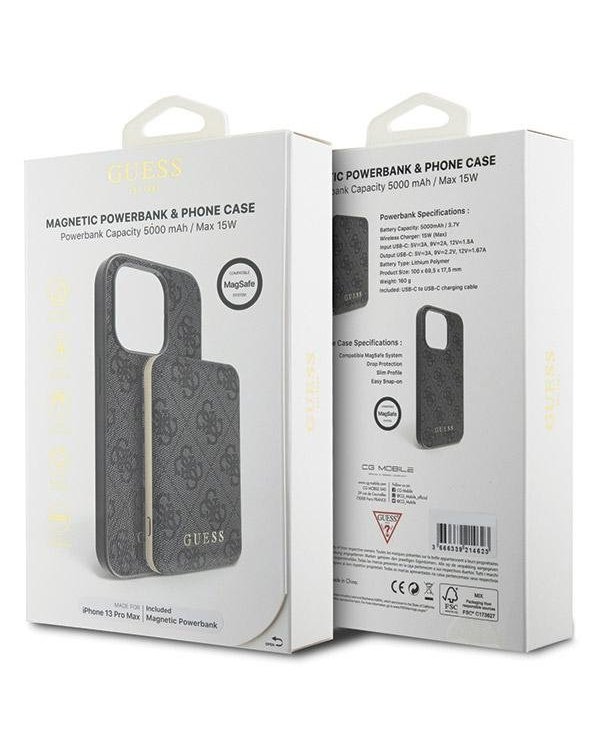 Guess GUBPM5P13X4GEMGK Чехол + Powerbank для Apple iPhone 13 Pro Max