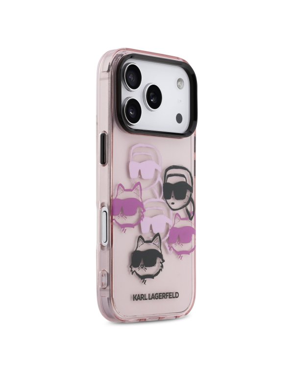 Karl Lagerfeld IML Multi K&CH Heads Case Защитный чехол для iPhone 17 Pro / розовый