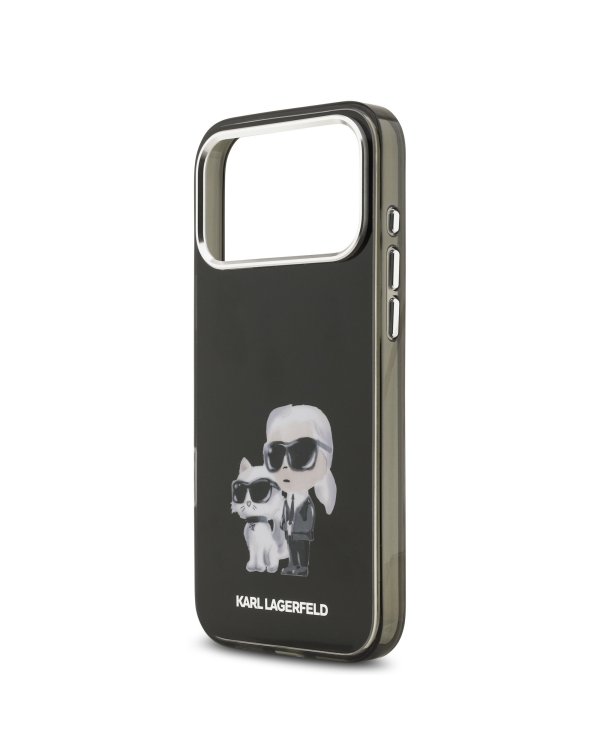Karl Lagerfeld IML Aquarelle Karl and Choupette Защитный чехол для iPhone 17 Pro Max / чёрный