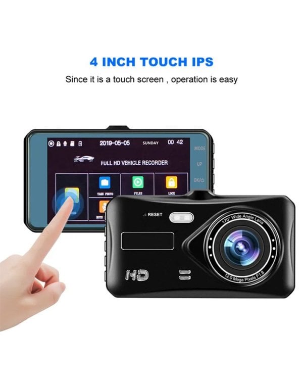 RoGer 2in1 DVR3 Автомобильный видеорегистратор и камера заднего вида / Full HD / 170' / G-Sensor / MicroSD / LCD 4''