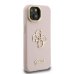 Guess PU Grained 4G Logo Stand Camera Frame Case Защитный чехол для iPhone 15 / розовый