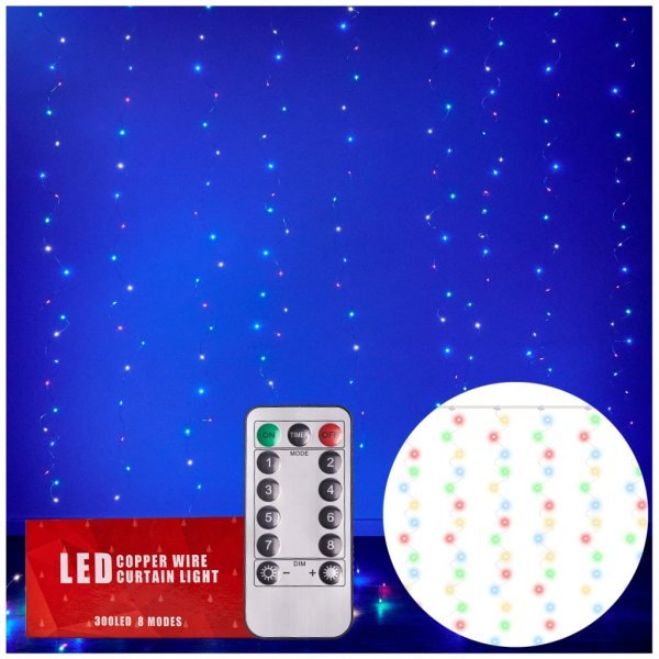 Обложка книги «RoGer LED Гирлянда 3x3m / 300LED Разноцветный»