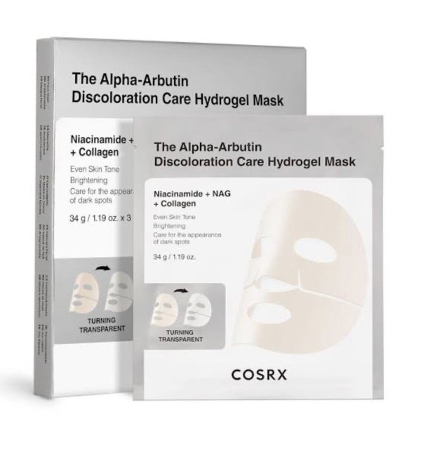 COSRX The Alpha‑Arbutin Discoloration Care Гидрогелевая Маска Для Лица 3 шт