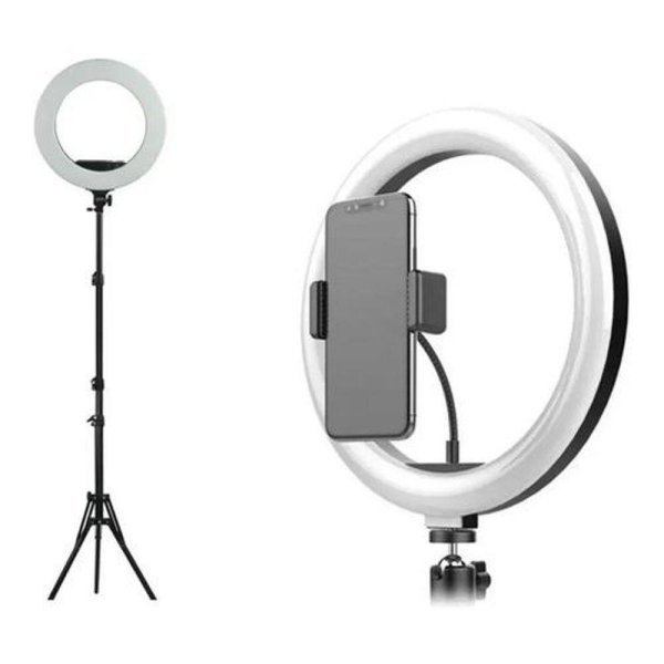 Обложка книги «RoGer XT Штатив с держателем для телефона и LED лампой 10" 1,6 м»
