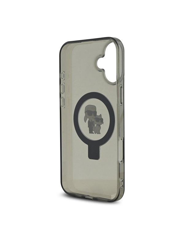 Karl Lagerfeld Ringstand Karl and Choupette MagSafe Case Защитный чехол MagSafe для iPhone 16 / чёрный