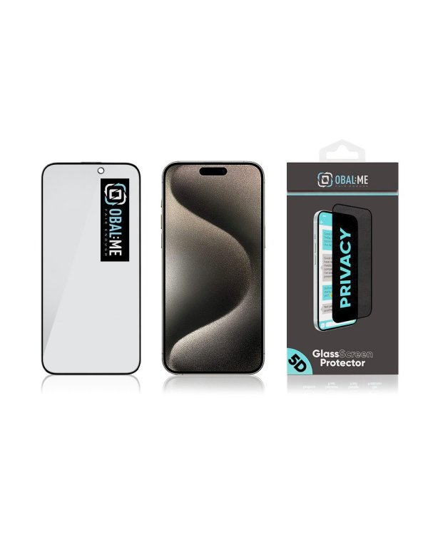 Дополнительное изображение книги «OBAL:ME Privacy 5D Glass Screen Protector Защитное стекло для Apple iPhone 15 Pro Max / чёрный»