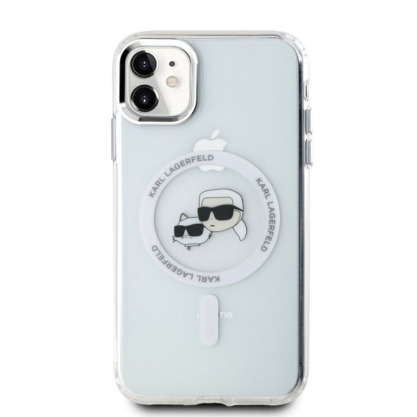 Karl Lagerfeld IML K&CH Heads Metal Frame MagSafe Case Защитный чехол для iPhone 11 / прозрачный