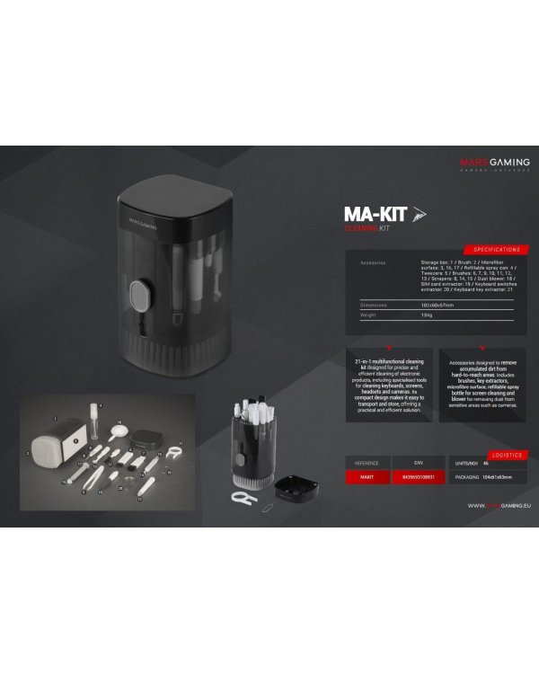 Mars Gaming MAKIT Многофункциональный набор для чистки 21 в 1
