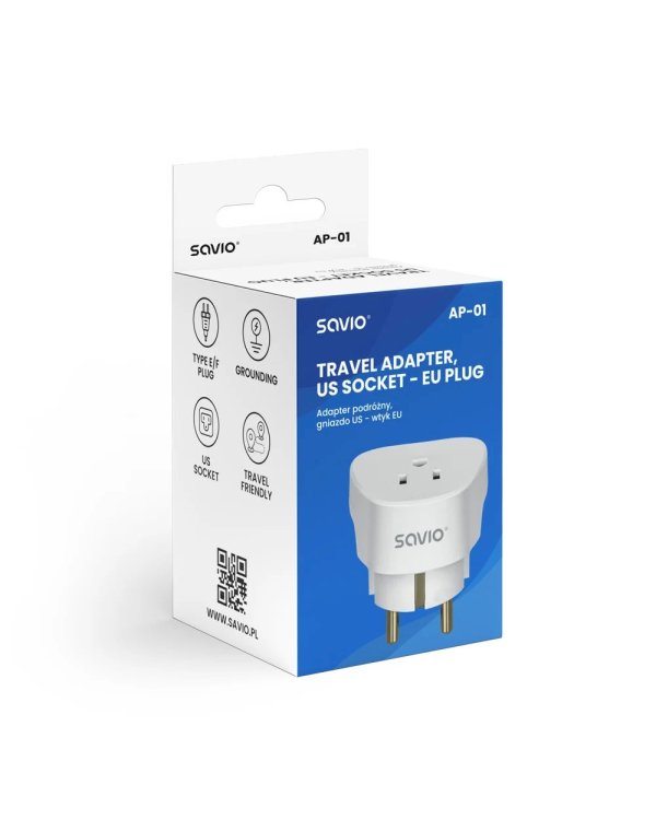 SAVIO AP-01 Travel Сетевой переходник US - EU