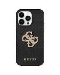 Guess Leather Perforated 4G Glitter Logo Back Case Защитный Чехол для Apple iPhone 15