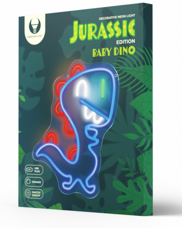 Дополнительное изображение книги «Forever Light FLNJ01 JURASSIC BABY DINO Neon LED Вывеска»