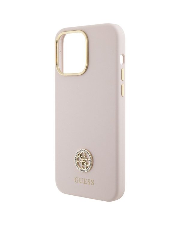 Guess Silicone Logo Strass 4G Back Case Защитный Чехол для Apple iPhone 15 Pro Max