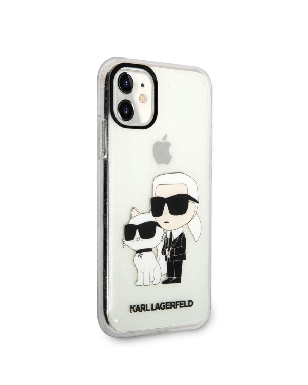Karl Lagerfeld IML Glitter Karl and Choupette NFT Case Защитный чехол для iPhone 11 / прозрачный