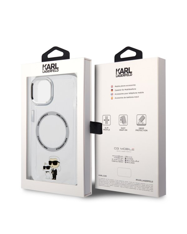 Karl Lagerfeld IML Karl and Choupette MagSafe Case Защитный чехол для iPhone 15 / прозрачный