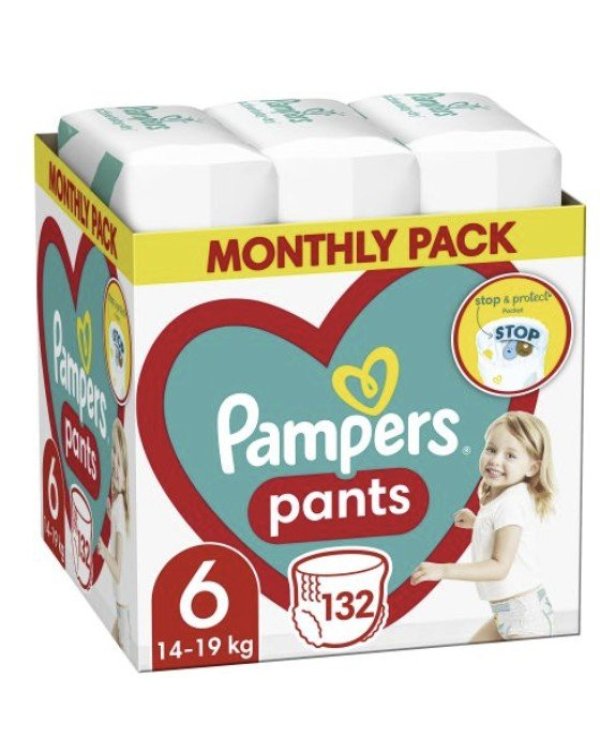 Pampers Pants Подгузники‑Трусики Размер 6 (14‑19kg) 132шт