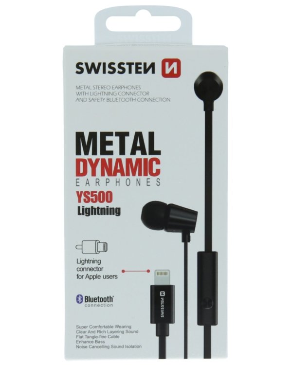 Swissten Dynamic YS500 Стерео наушники Lightning с микрофоном и пультом управления