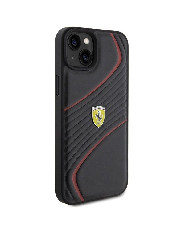 Ferrari Twist Metal Logo Back Case Защитный Чехол для Apple iPhone 15 Plus