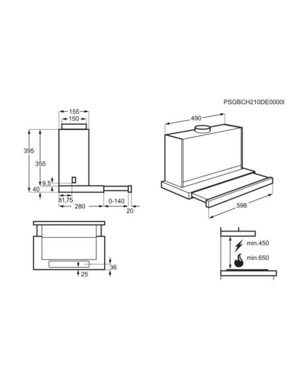 Electrolux Serie 600 ExtractionTech Встраиваемая вытяжка