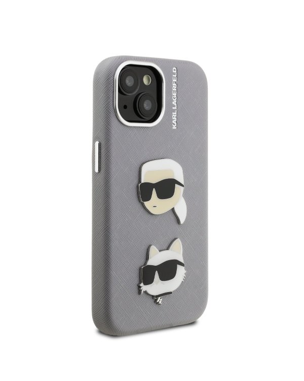 Karl Lagerfeld Grained PU K&CH Heads Case Чехол для Apple iPhone 15