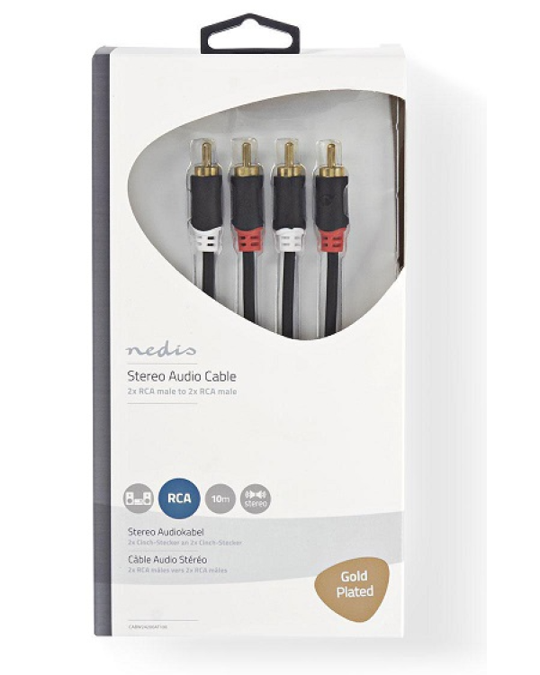 Nedis Audio провод 2x RCA -> 2x RCA 3m Черный