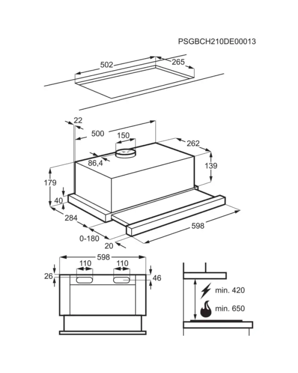 Electrolux LFP326FB Встраиваемая вытяжка